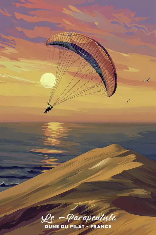 Acheter En Ligne Affiche Dune du Pilat - Le Parapentiste
